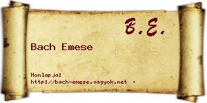 Bach Emese névjegykártya
